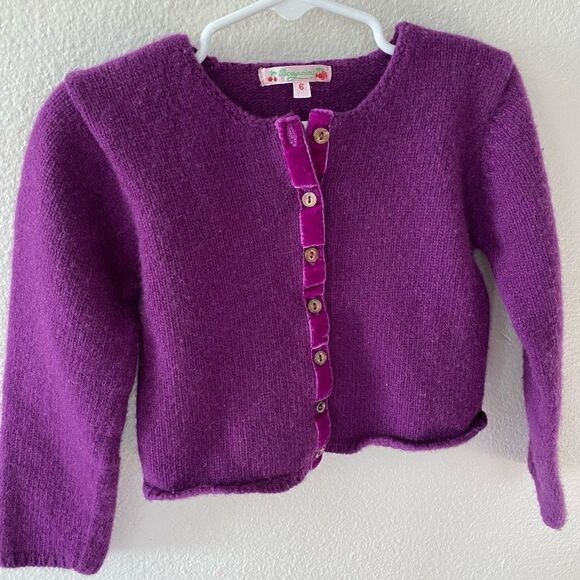 Bonpoint Purple Knit Cardigan - Picture 3 of 5